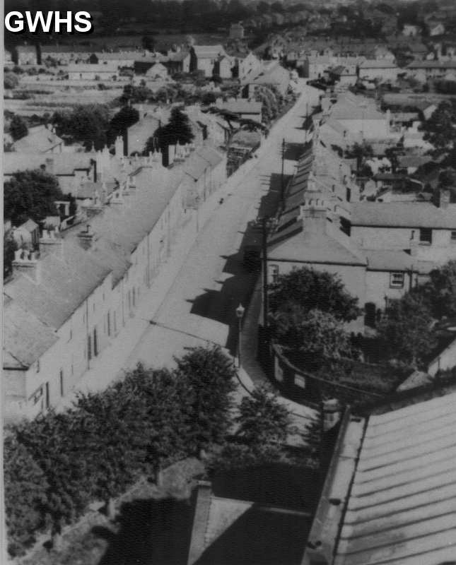 23-011 View from All Saints' Church down Moat Street Wigston Magna 1930's