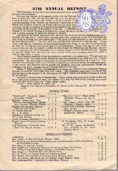 25-022 37th Annual Report of Wigston District Nursing Association 1949 Pt 2 