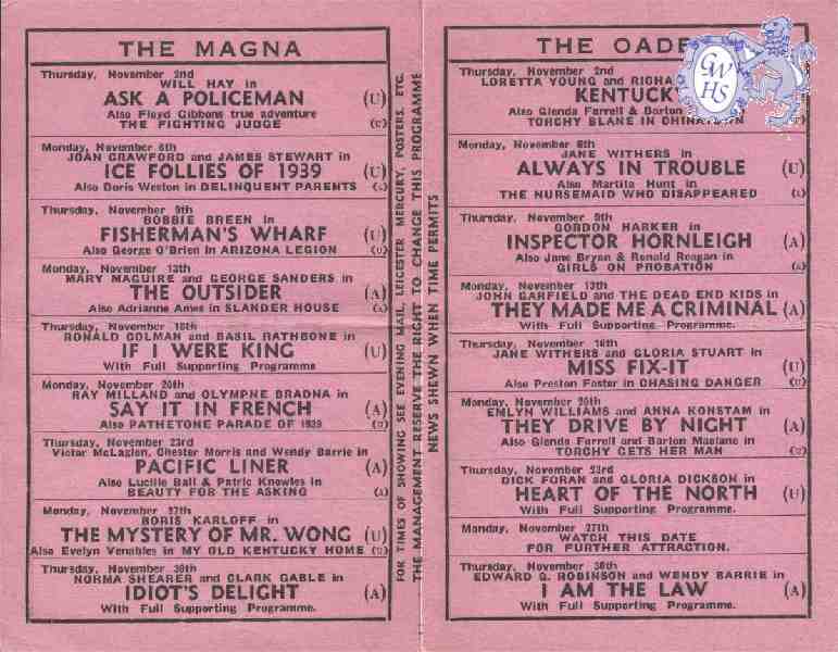 30-720 Programme for The Magna Wigston Magna November 1939 part 2
