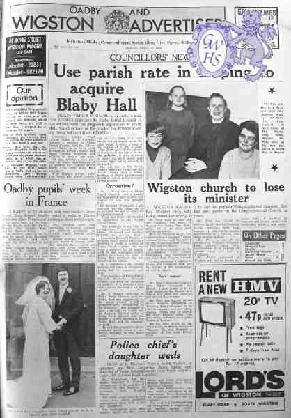 31-287 Wigston church to lose minister April 1971