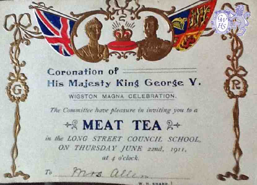 31-343 Meat Tea Long Street Council School Wigston Magna