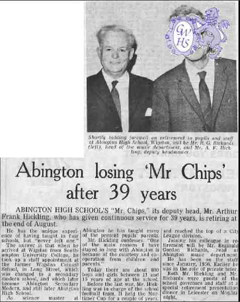 31-348 Mr Arthus Frank Hickling deputy head Abington High School Wigston Magna 1971