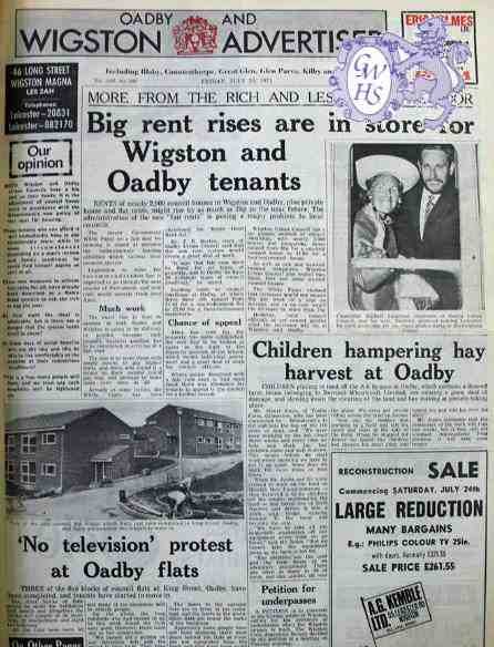 32-038 Rent rises Oadby & Wigston Advertiser, July 23rd 1971