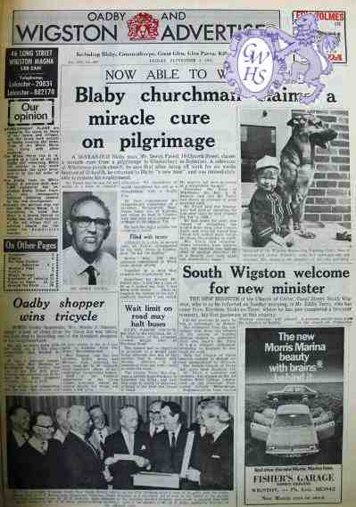 32-040 South Wigston welcomes new minister September 3rd 1971
