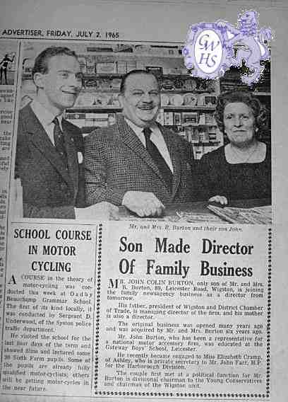 32-043 John Colin Burton article Oadby and Wigston Advertiser 1965