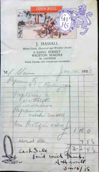 32-147 J Hassall 6 Long Street Wigston Magna - invoice