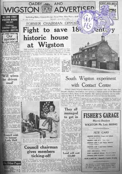 32-300 Save old FWK Cottage Wigston Magna August 1973