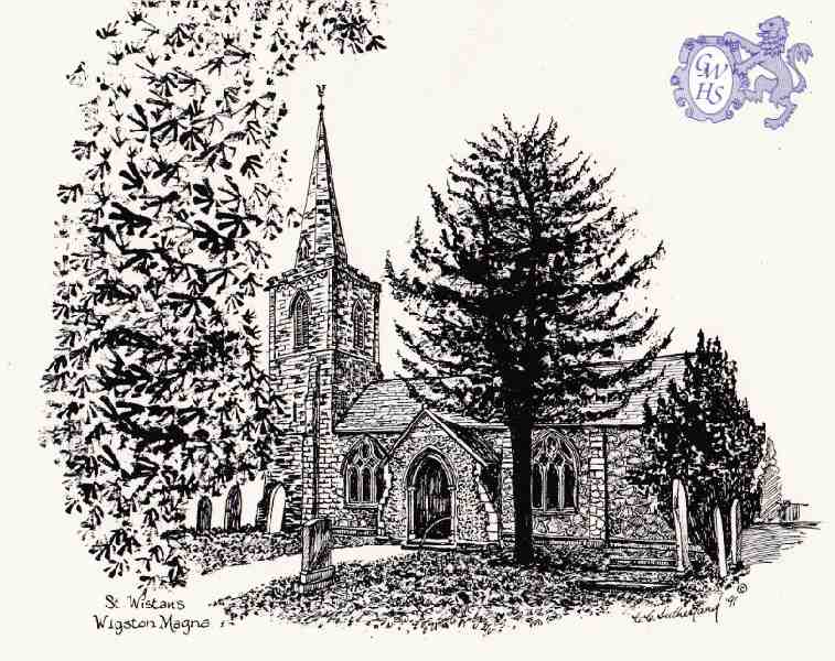 23-828 St Wistan's Church Wigston Magna by C C Sutherland 1991
