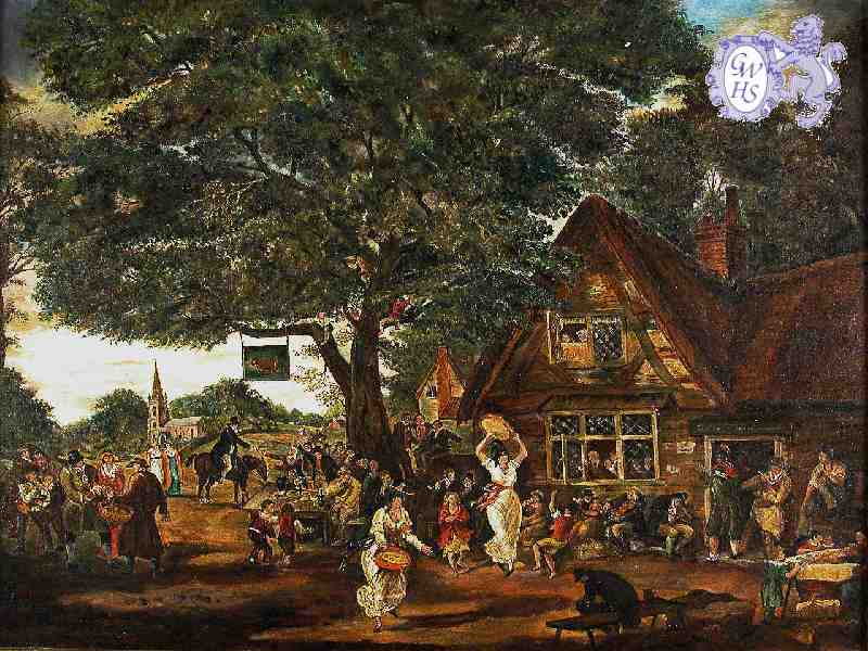 26-092 Village Feast - painting of old Wigston Magna