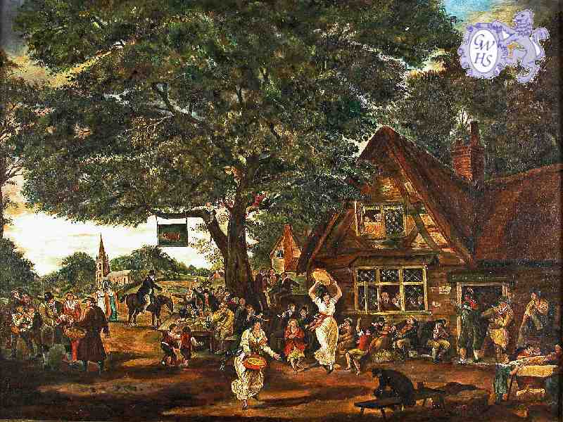 26-093 Village Feast - painting of old Wigston Magna