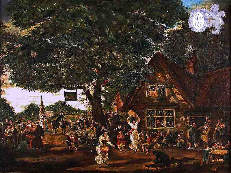 26-095 Village Feast - painting of old Wigston Magna