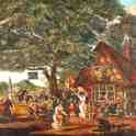 26-096 Village Feast - painting of old Wigston Magna