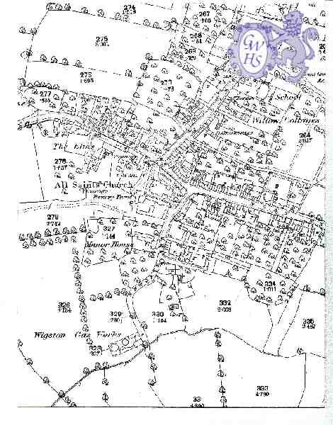 14-179 Earliest OS Map centred on All Saints Chruch
