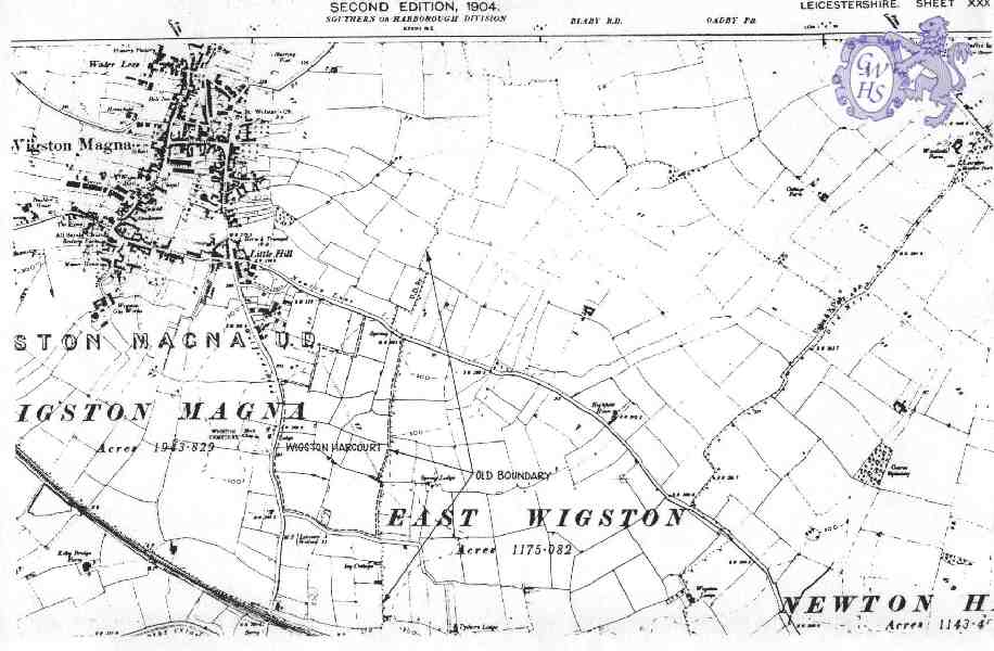 14-295 Wigston Magna area map 1904
