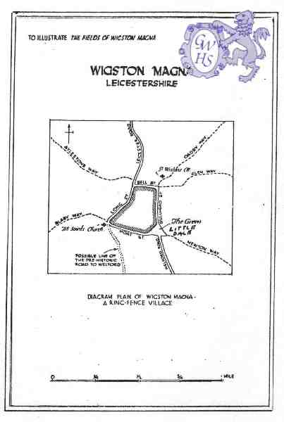 14-300 Diagram map of Wigston Magna a ring fenced village
