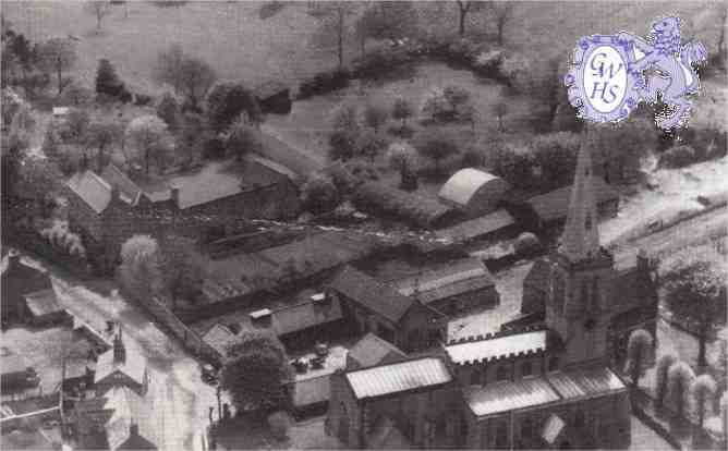 22-303 Aerial view of All Saints' Church Wigston Magna 1950