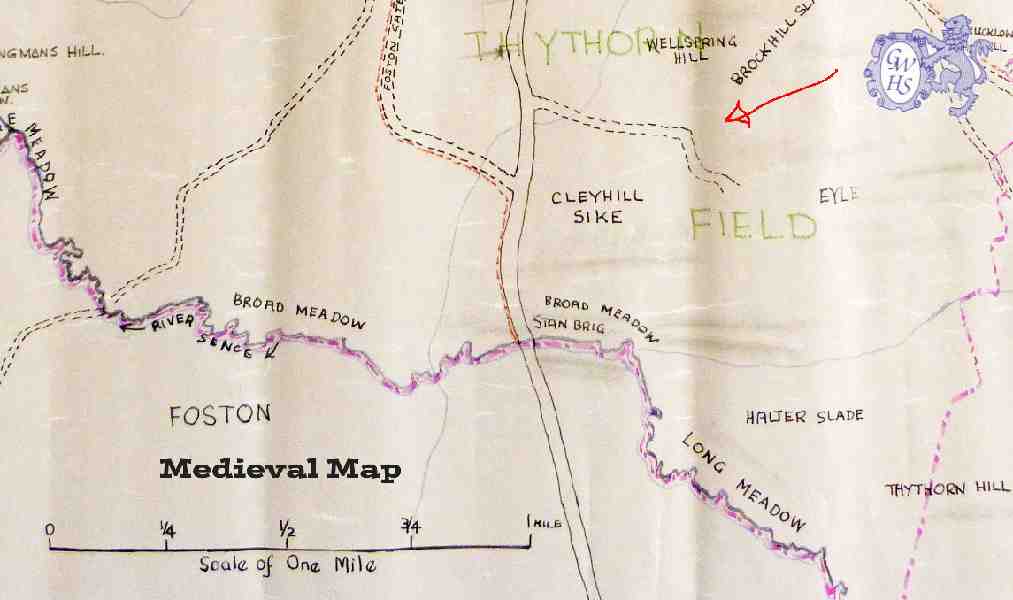 23-380b Wigston Magna Mediaeval Fields and Footpaths map