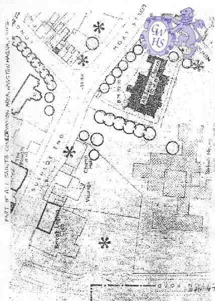 23-443 Map showing All Saints Church Wigston Magna