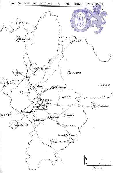 26-359 Position of Wigston in Leicestershire