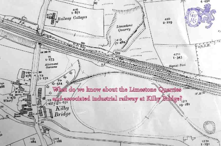 29-064 Rail Link to Lime and gravelquarry at Kilby Bridge circa 1905