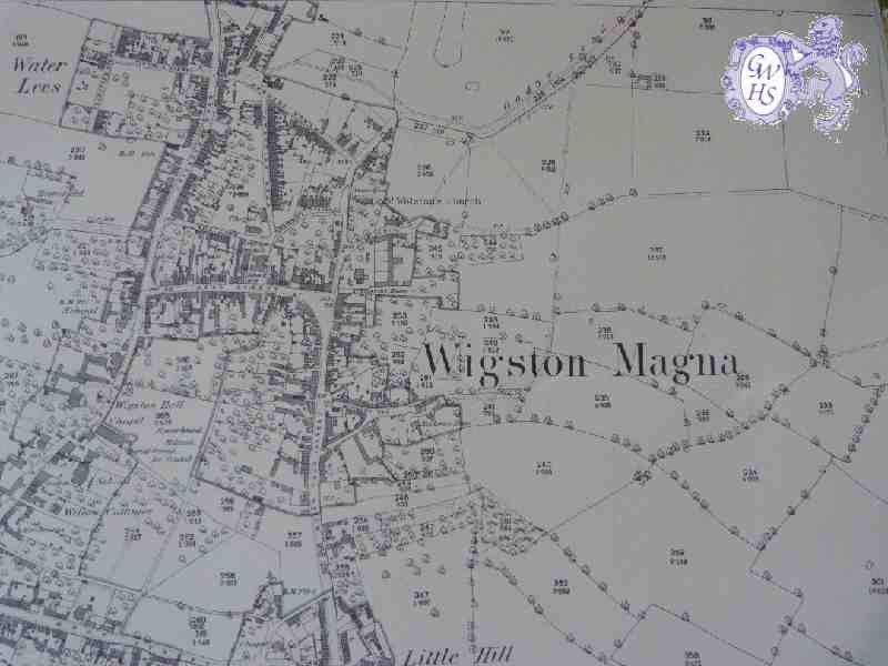 29-083 1886 OS Map of The Bank Wigston Magna