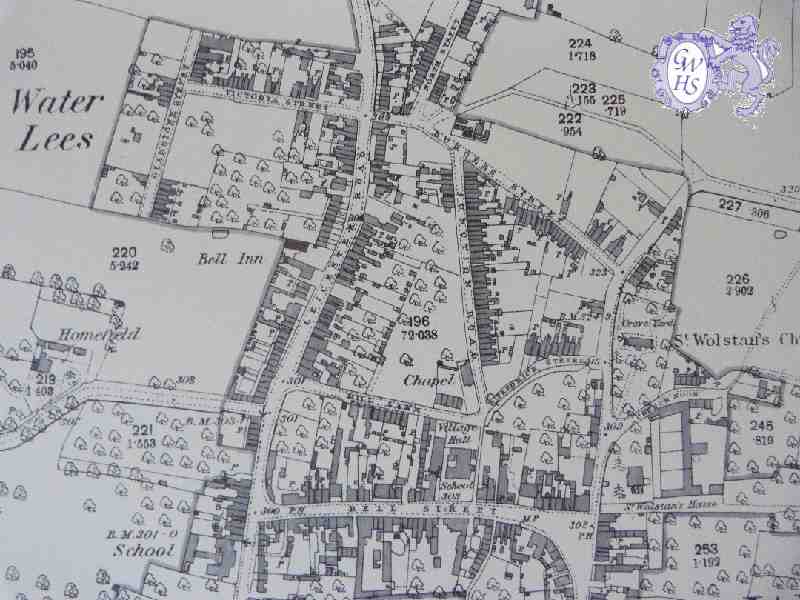 29-086 1886 OS Map of Leicester Road and Bell Street Wigston Magna