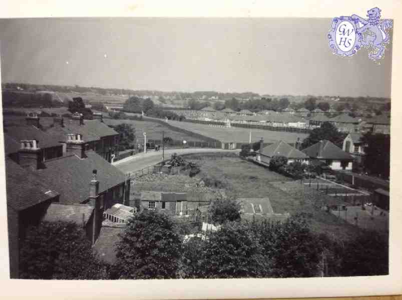 30-081 View of the Mile Straight at the Race Cource taken from the Tower of St Wistan's church circa1956