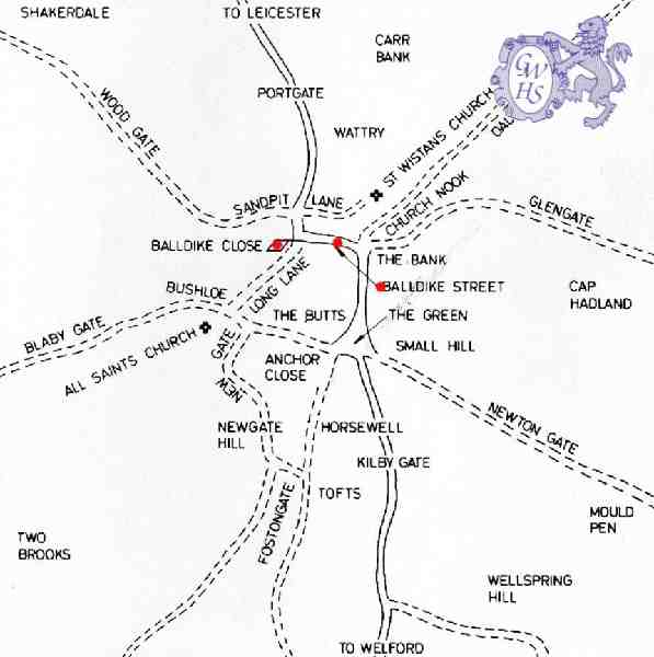 30-823 Map of old Wigston Village