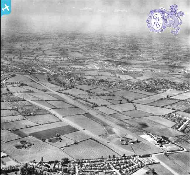 31-146 looking across Leicester Racecourse towards Wigston, 1952