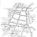 23-662 Map showing the medieval streets of the the village of Wigston Magna