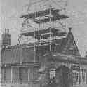 22-455 The unsafe tower on Wigston railway station being taken down circa 1966, Station Road Wigston Magna 
