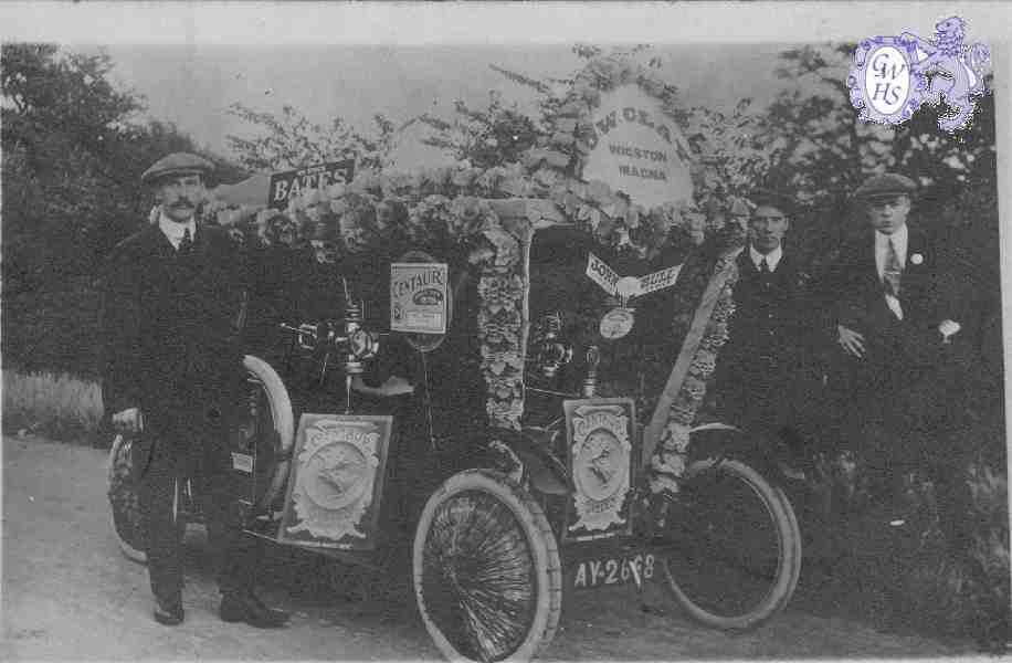 22-318 Decorated Cyclecar taking 1st prize at The Wigston Parade as Tradesman's Turnout circa 1920