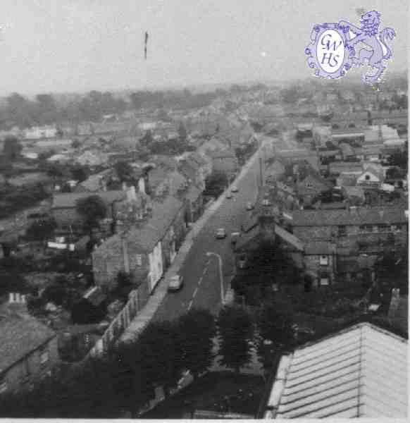 23-030 View from All Saints' Church looking down Moat Street in 1950 - Wigston Magna