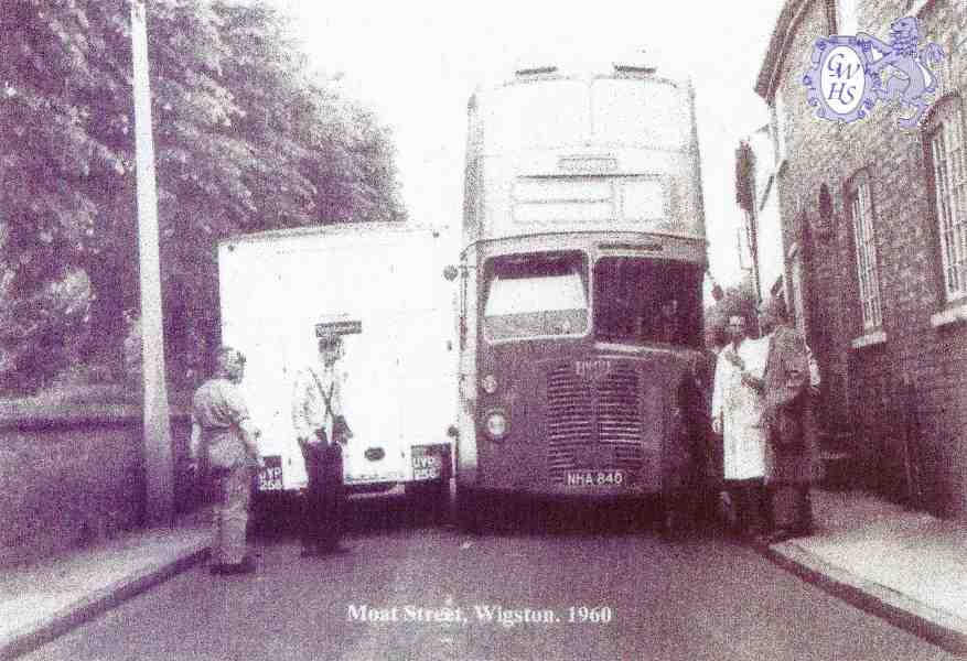 26-138 Midland Red Bus stuck in Moat Street Wigston 1960