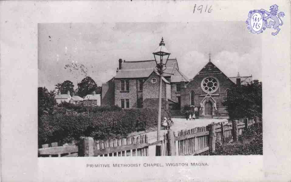 8-228 Moat Street Wigston Magna - Primitive Methodist Church c 1902 - left building was the Wyggeston Hospital Farmhouse