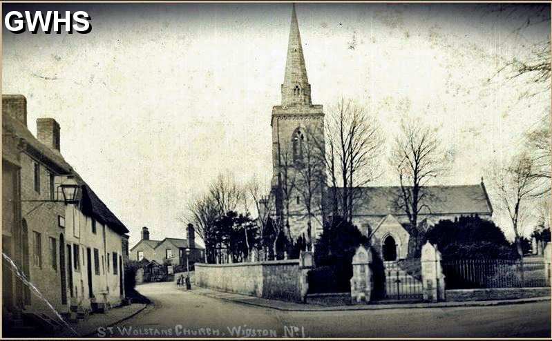 32-309 St Wistan's Church Wigston Magna postcard showing Oadby Lane