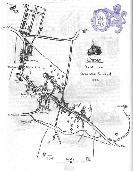 14-077 Street Map of Oadby c 1884