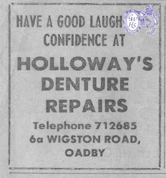 20-126 Holloway's Denture Repairs Oadby 1975