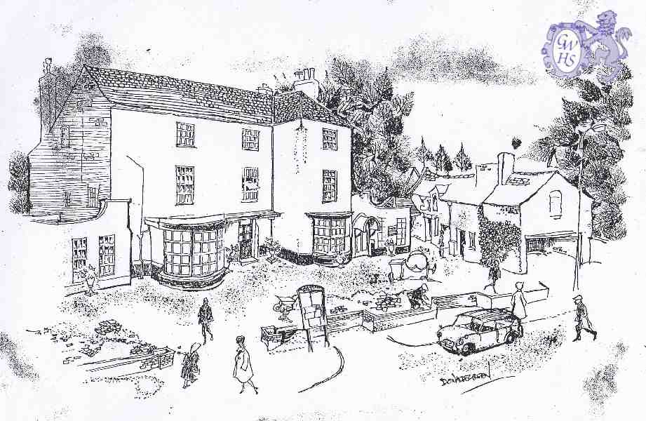 29-701 Manor House Oadby in 1962 being converted into Council Offices - Drawing by Donald E Green