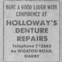20-126 Holloway's Denture Repairs Oadby 1975