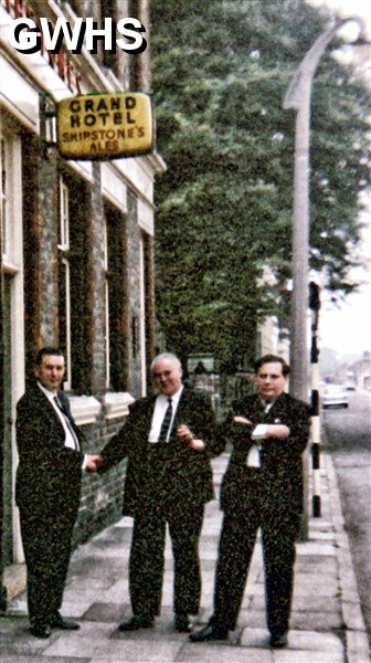 34-156 Mr Kerr  Jim Finnegan John Finnegan Summer 1966 outside The Grand Hotel South Wigston