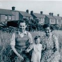 33-746 The Woodward family on the fields at the back of Orange Street South Wigston c 1953