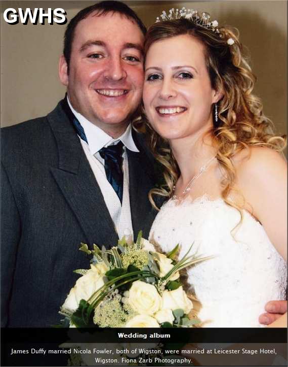15-091 James Duffy married Nicola Fowler both of Wigston at the Leicester Stage Hotel Wigston Dec 2009