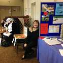 30-181 Exhibition table at Grace Road Leicester with Val Beesley