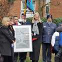 35-489 Painting of the Lancaster Crash in Wigston presented at Memorial Service in 2020