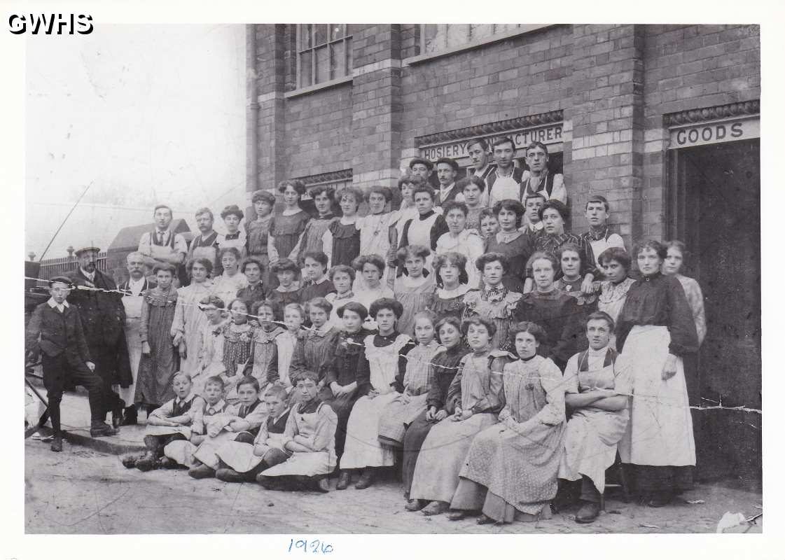 7-86 Staff and Employees at Albert Hill hosiery factory Frederick Street Wigston Magna 1912