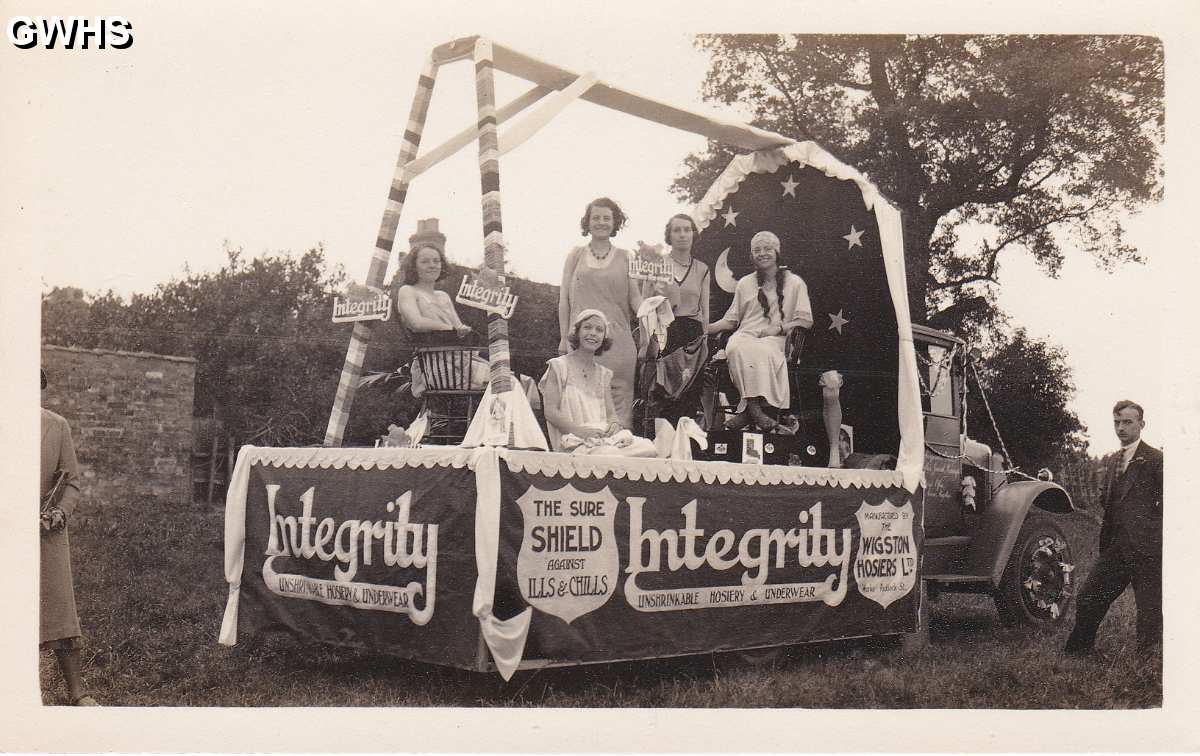 9-65 Integrity Parade Float Wigston Magna 1920's