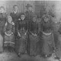 17-084 Joseph Trueman's workforce Wigston Magna seated first left Elizabeth Forryan and first right sister Adah Forryan c 1894