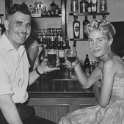 23-800 Walter and Penny Hallam in the bar at the Bulls Head Inn Bull Head Street Wigston Magna c 1964