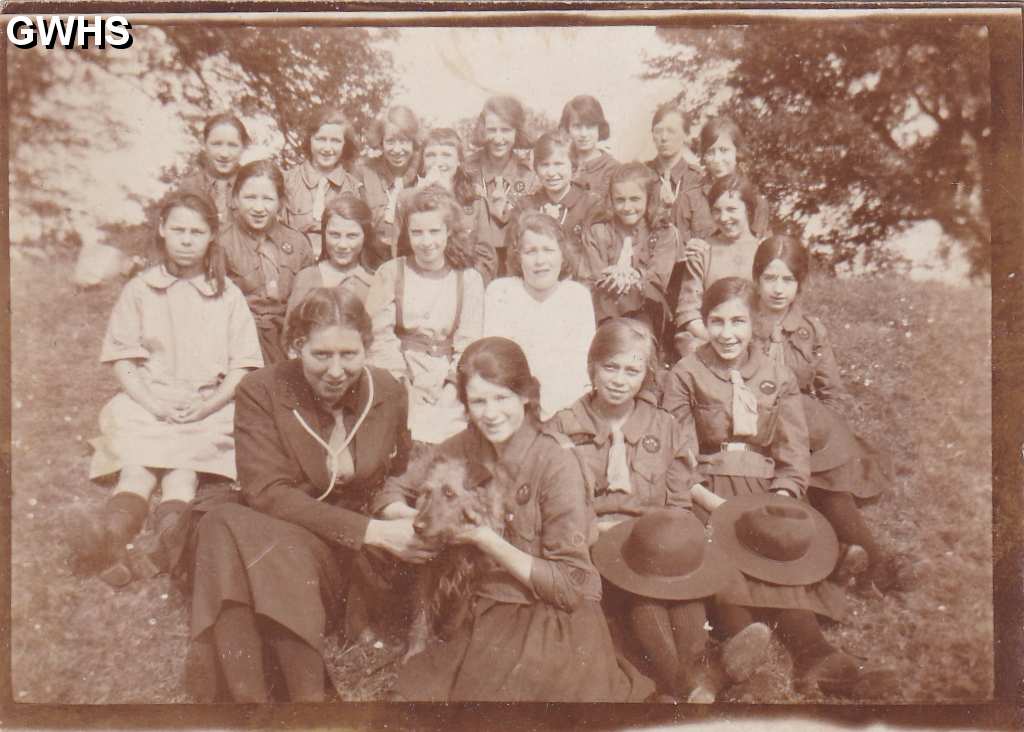 30-597 Captain May Barnley and her dog with the Wigston Guides 1920's